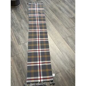 Better Homes And Gardens Plaid Table Runner Gray Rectangle Cotton 74” Tassel